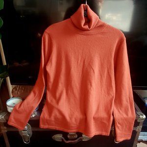 LouLou wool blend orange turtleneck sweater, Size M